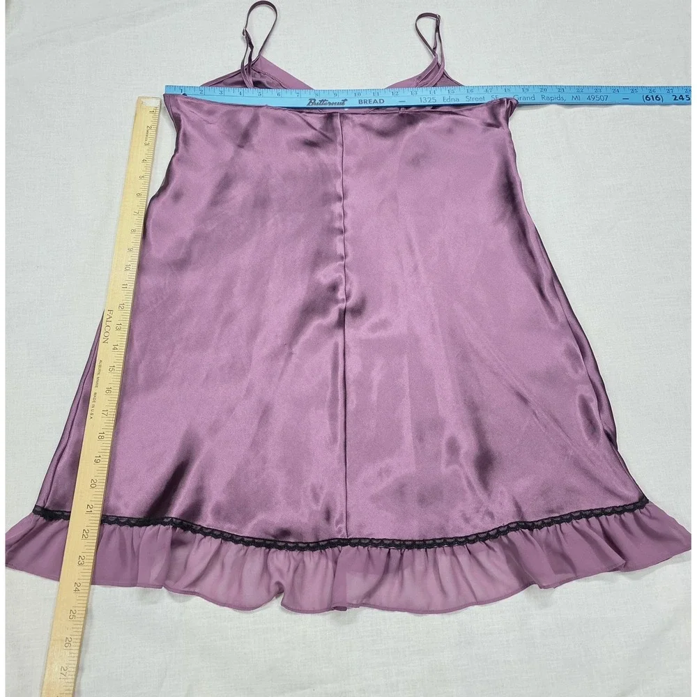 Whimsigoth Chemise Apt. 9 Intimates Womens Large Purple Satin Lace Nightgown Y2k